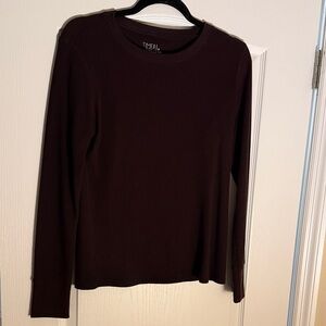 Time and Tru Dark Brown Long Sleeve Top
